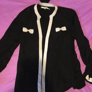 Black and white bow tie dress shirt